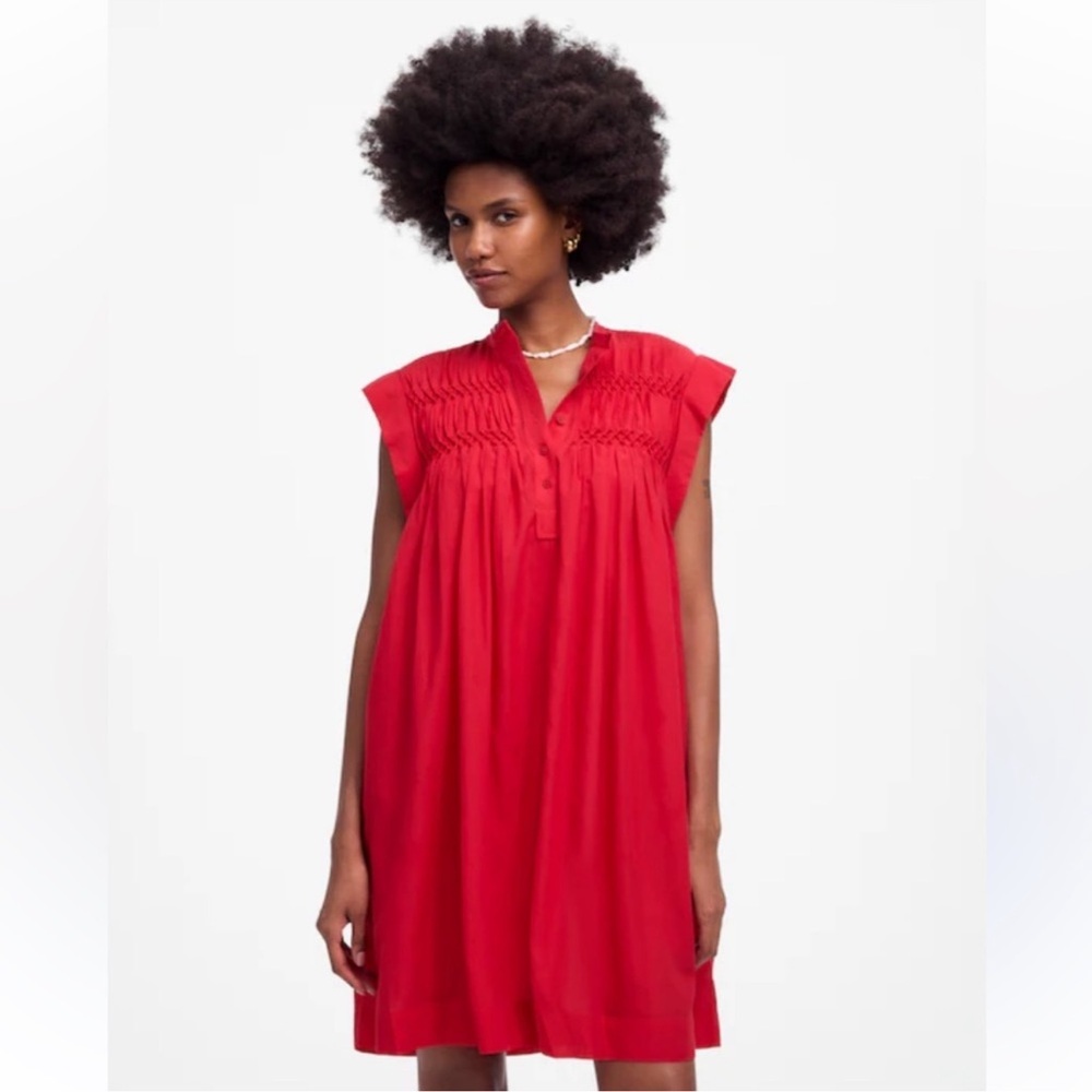 Madewell Embroidered Pleated Mini Dress Small NWT